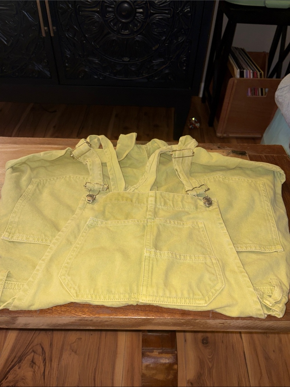 Women’s Yellow/Green Denim Overalls Jumper